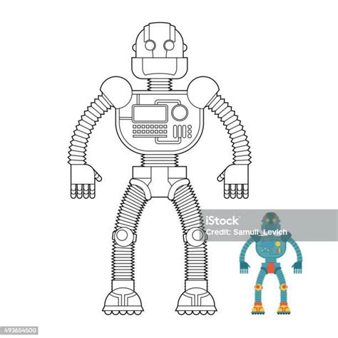 로봇 색칠놀이 예약 사이보그기술 발행기 인간 형 Ma 로봇에 대한 스톡 벡터 아트 및 기타 이미지 로봇 컬러링 북 페이지