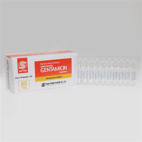 GENTAMICIN INJECTION 80MG 2ML 50X2ML Zyfas Pharma