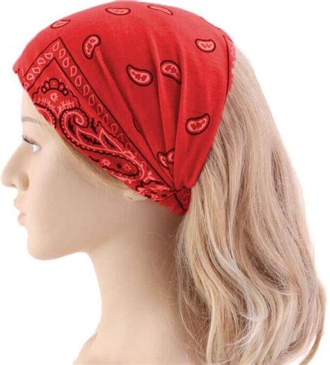 Haarband Bandana Hoofdband Rood Paisley Bandana Paisley