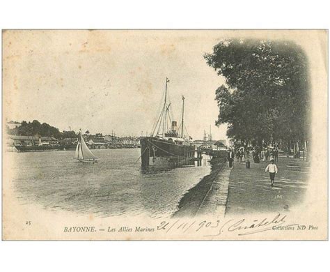 carte postale ancienne 64 BAYONNE Les Allées Marines 1903 Cartes