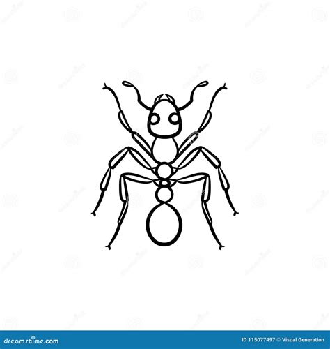 Icône Tirée Par La Main De Croquis De Fourmi Illustration de Vecteur