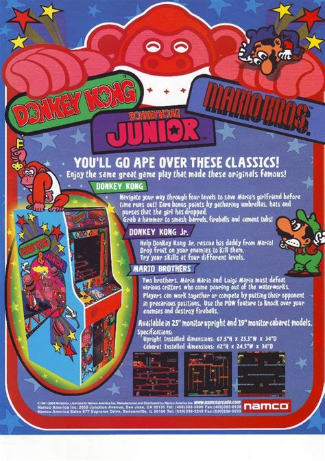 DONKEY KONG MARIO BROS DONKEY KONG JUNIOR By NAMCO NOS VIDEO ARCADE