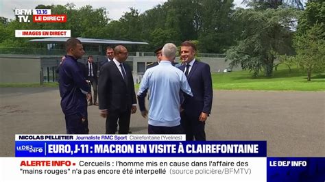 Euro 2024 Emmanuel Macron est arrivé à Clairefontaine le Centre