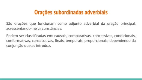 SOLUTION Ora Es Subordinadas Adverbiais Studypool