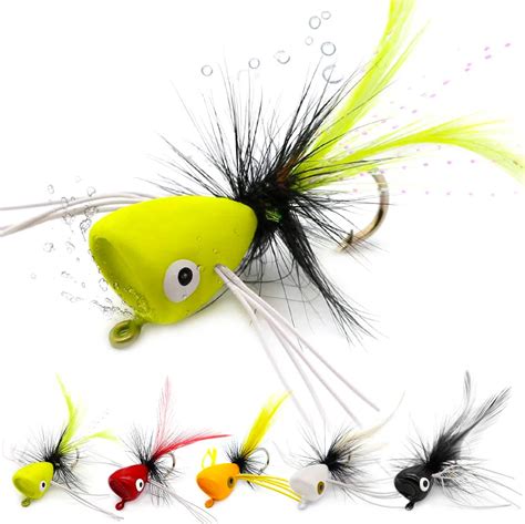 Topwater Fly Fishing Lures Floating Popper Hardbait Dry Flies Bugs