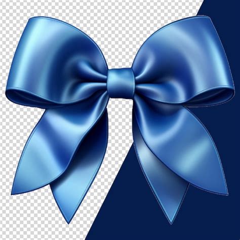 Premium Psd Psd Blue Bow Isolated On Transparent Background