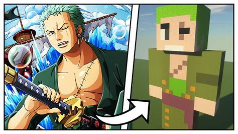 How To Build A Roronoa Zoro Statue One Piece Minecraft Youtube