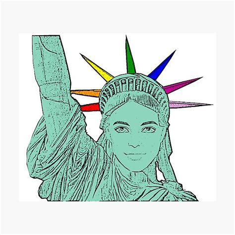 L Mina Fotogr Fica Los Estados Unidos De Gay Una Estatua Nica De La Libertad Del Arco Iris