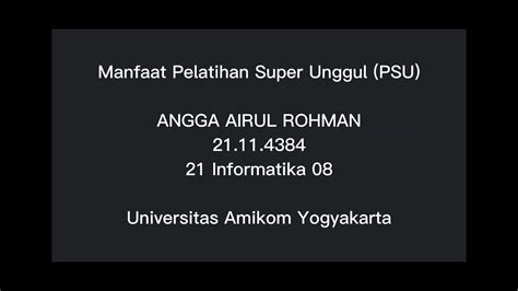 Manfaat Pelatihan Super Unggul Psu Universitas Amikom Yogyakarta