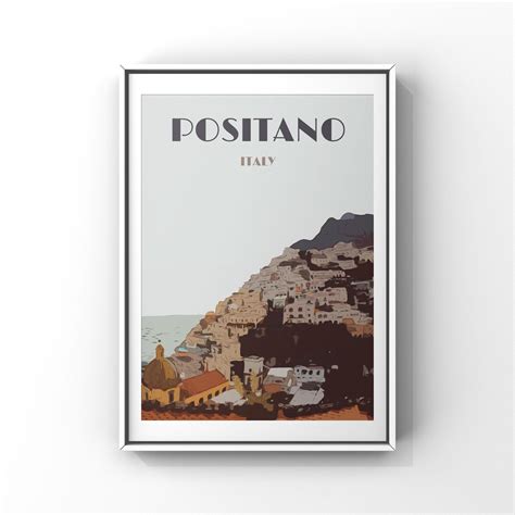 Positano Print Positano Travel Poster Positano Poster Etsy Uk