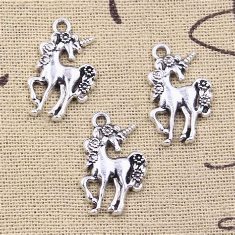 St Cke Charms Pferd Einhorn X Mm Antike Silber Farbe Berzogen Anh