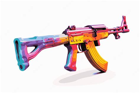 Premium Vector Ak47 Assault Rifle Gun Png Isolated