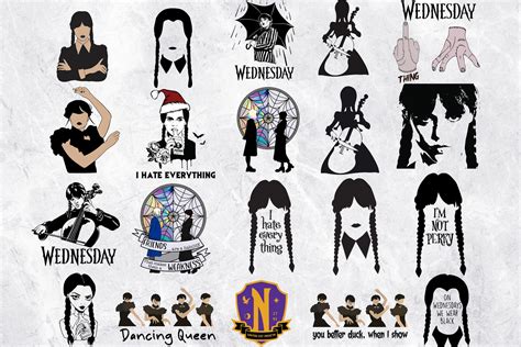 Wednesday Addams Svg Bundle Thing Svg Jenna Ortega Addams Etsy