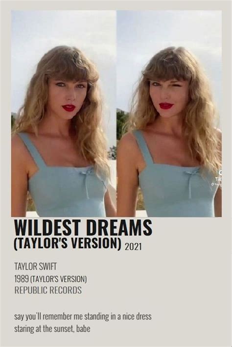 Wildest Dreams Taylor S Version Polaroid Poster In 2022 Taylor Swift 1989 Taylor Swift