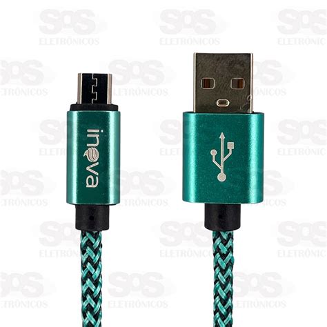 Cabo De Dados 3 4A 2 Metros Micro USB V8 Inova CBO 6061