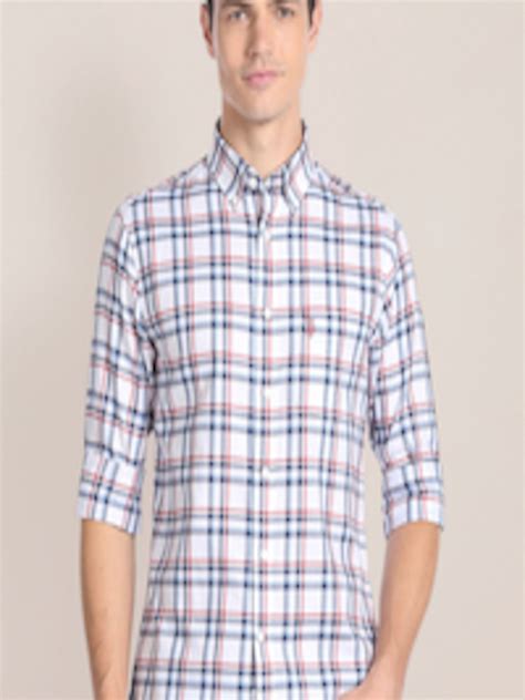 Buy U S Polo Assn Tartan Checked Cotton Button Down Collar Opaque