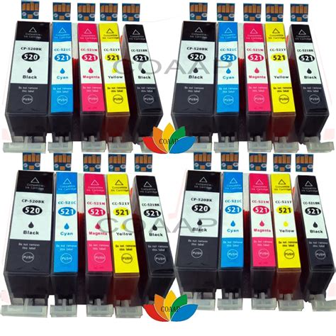 20 For Compatible Canon Ink Cartridges PGI 520 CLI 521 XL COLOR PIXMA