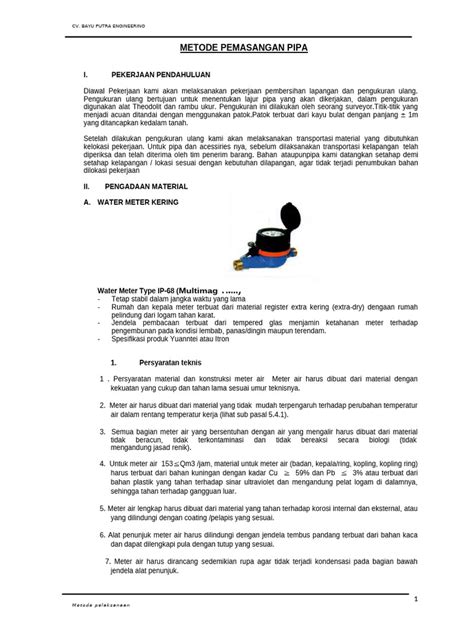 Metode Pemasangan Pipa 1 Pdf