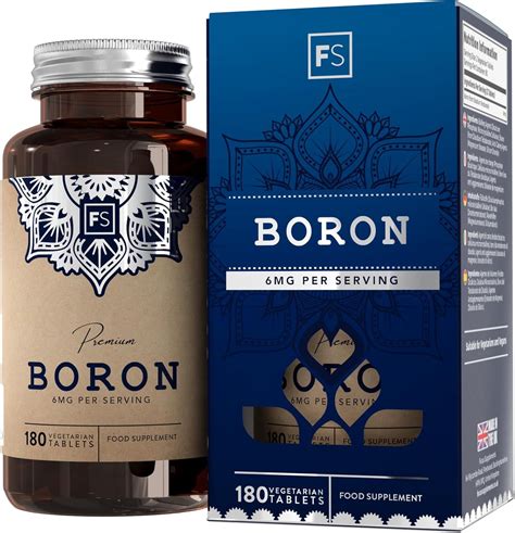 Fs Boron 180 Boron Supplements High Strength Vegan Boron Tablets 6mg Boron Per Serving 3