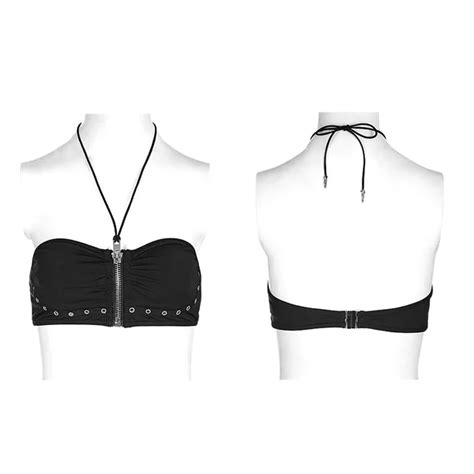 Punk Rave Punk Sexy Women Black Summer Swimwear Gothic Swimsuit Bikini