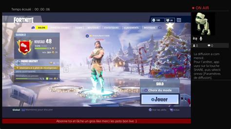 Fortnite fr live on vise les 80 abo 25 top 1 1050 kill bon délire on