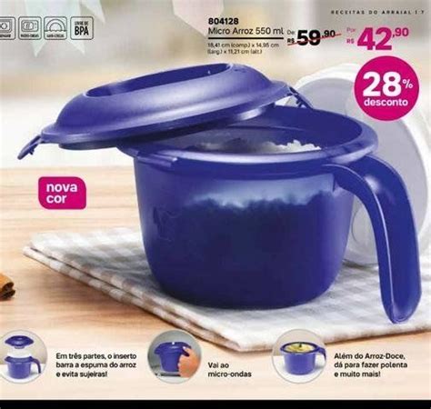 Micro Arroz 550ml Tupperware Tupperware Arroz Tempo De Cozimento