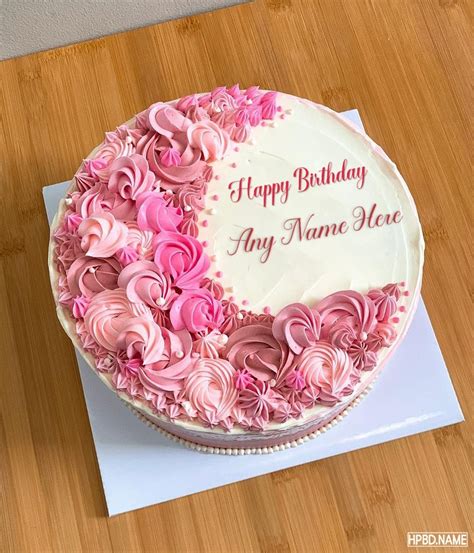 Beautiful Flowers Birthday Cake With Name Bios Pics