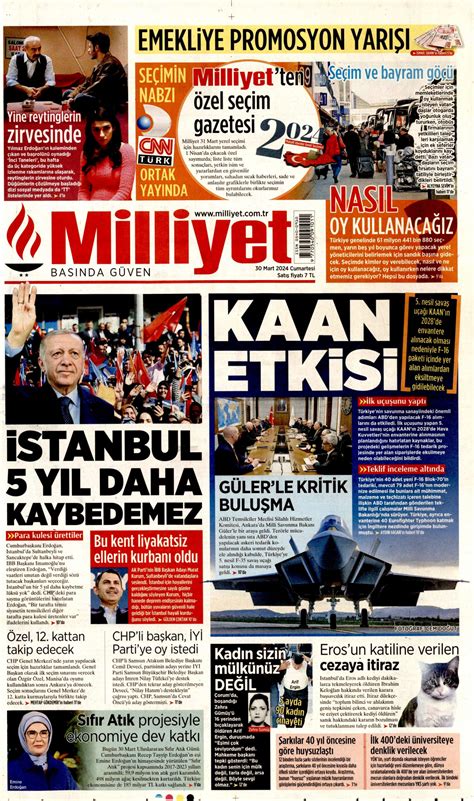 Milliyet Gazetesi Milliyet Manşet Oku Haberler 30 Mart 2024