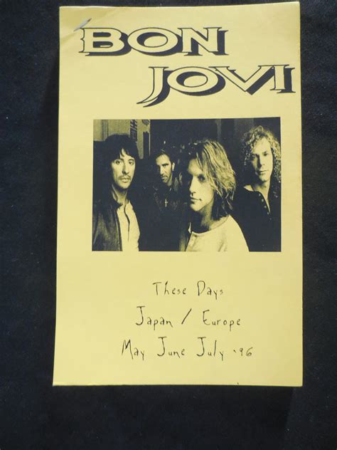 Bon Jovi-These Days-Japan/Europe 1996-Tour Itin. – Very English and ...