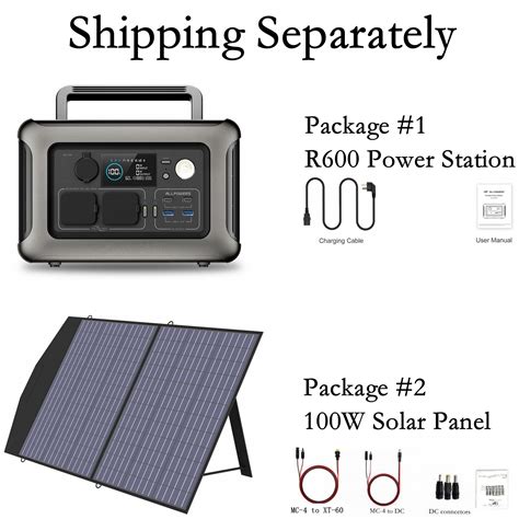 Allpowers R600 Solar Generator Kit 299wh 600 Watts Portable Power Station With 100w Foldable