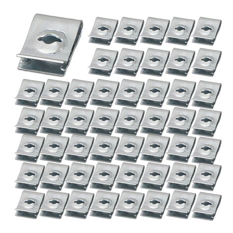 Chengsi 50pcs Car Speed Fasteners U Nuts Thread Screws Fenders Bumpers
