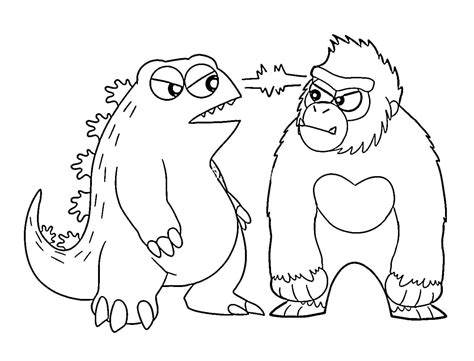 Cute Godzilla And King Kong Coloring Page Download Print Or Color