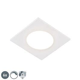 Set Of 6 Recessed Spots White Incl LED 3 Step Dimmable IP65 Simply