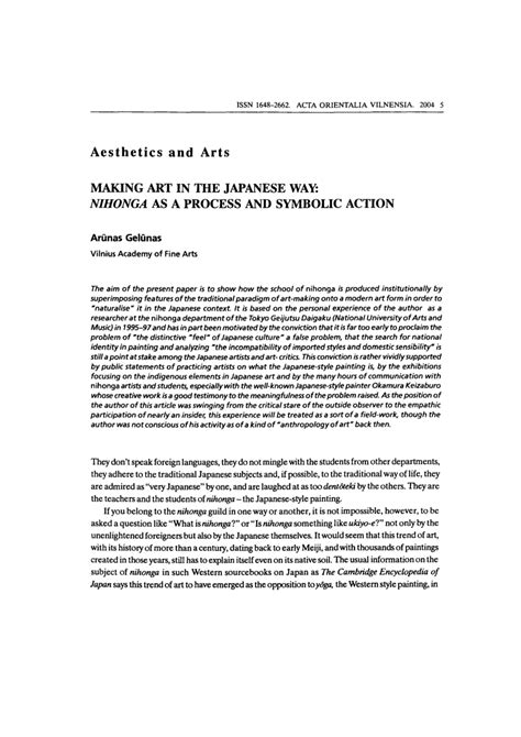 (PDF) Making Art in the Japanese Way: Nihonga as a Process and Symbolic Action