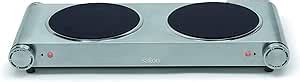 Salton Double Stainless Steel Infrared Portable Electric Cooktop With