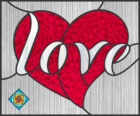 Heart Valentines Stained Glass Pattern Beginners Level Digital PDF File