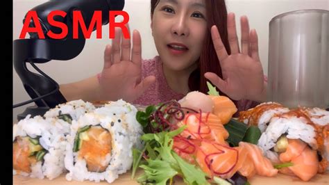 Asmr Sushi Mukbang Spicy Salmon Roll Tuna Roll Spicy Tuna