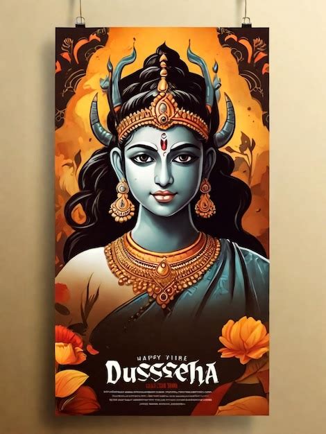 Premium Photo Happy Dussehra Celebration Poster Design With Hindu