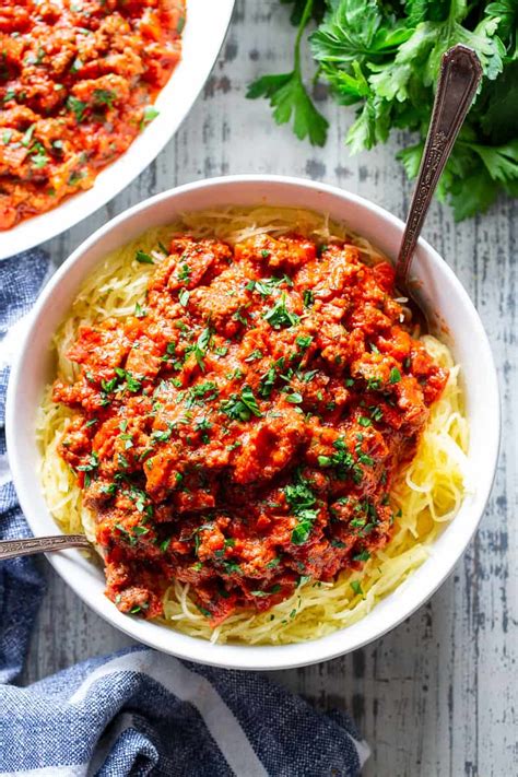 Spaghetti Squash Bolognese Paleo Whole30