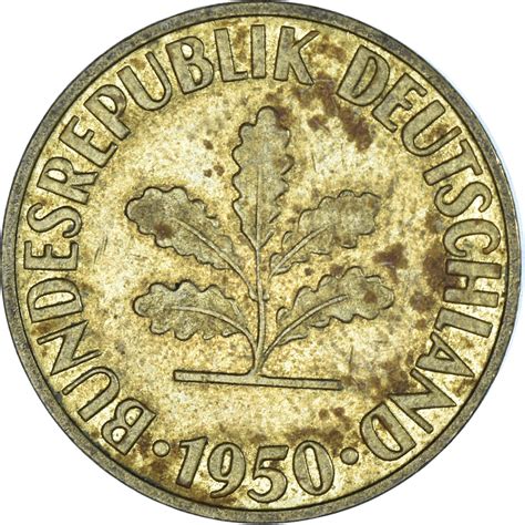 Coin Germany 10 Pfennig 1950 European Coins