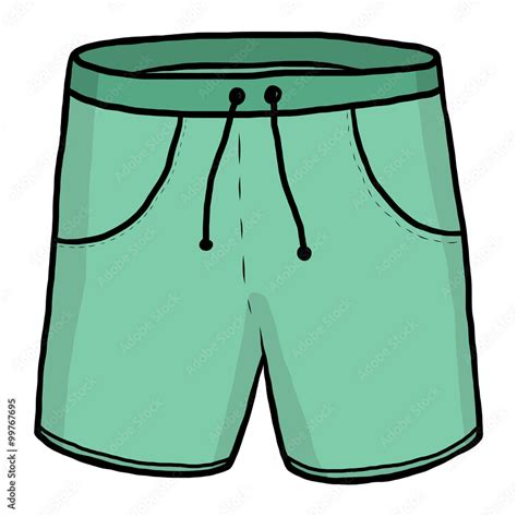 Shorts Cartoon Vector And Illustration Hand Drawn Style Isolated On