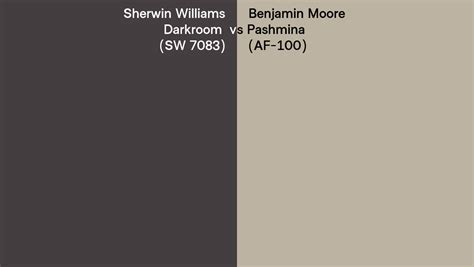 Sherwin Williams Darkroom Sw 7083 Vs Benjamin Moore Pashmina Af 100 Side By Side Comparison