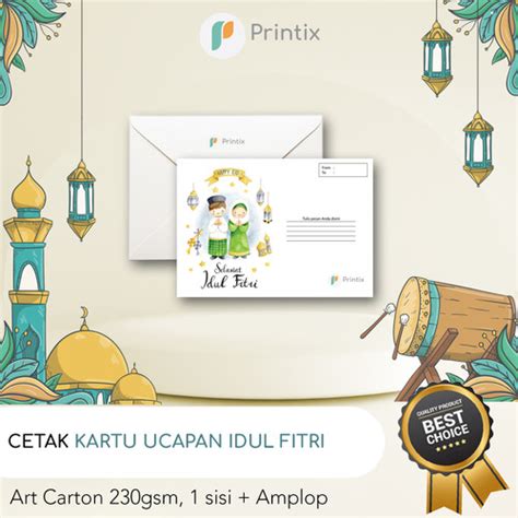 Jual Cetak Kartu Ucapan Lebaran Greeting Card Hampers Idul Fitri Sisi