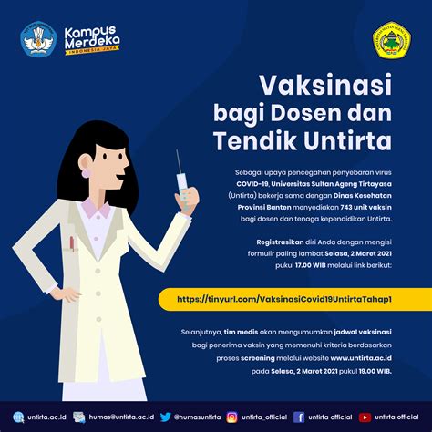 Vaksinasi Bagi Dosen Dan Tenaga Kependidikan Untirta UNTIRTA