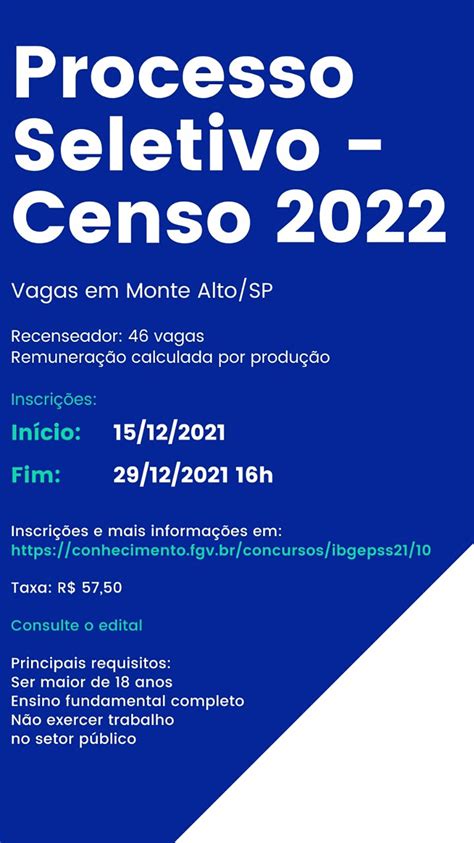 IBGE Abre Dois Processos Seletivos Mais De 200 Mil Vagas Para O