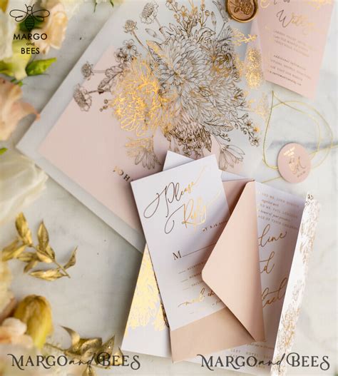 Elegant Arabic Golden Wedding Invitations With Glamour Gold Foil And