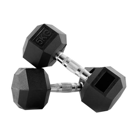 Buy Tos Rubber Coated Hexa Dumbbell Set For Men And Women Hex Dumbbells