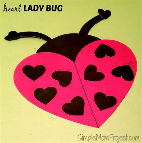 Free Printable Heart Shaped Ladybug Craft Ladybug Crafts Valentines