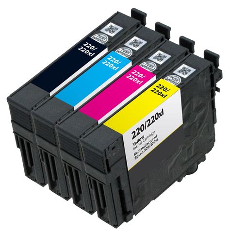 Remanufactured Epson 220XL Ink Cartridge 4 Pack 1365347 Epson Ink