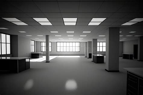 Empty modern office space stock illustration. Illustration of hall - 272775494